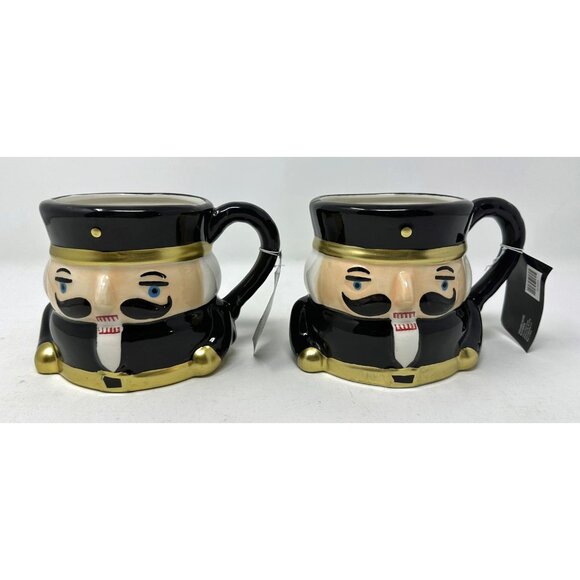 ROBERT STANLEY HOME NUTCRACKER Coffee Cups MUGS Set of 2 18 oz CHRISTMAS w/Tags - Picture 3 of 11